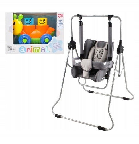 Children's swing 3in1 ADBOR N1 garden home – grey