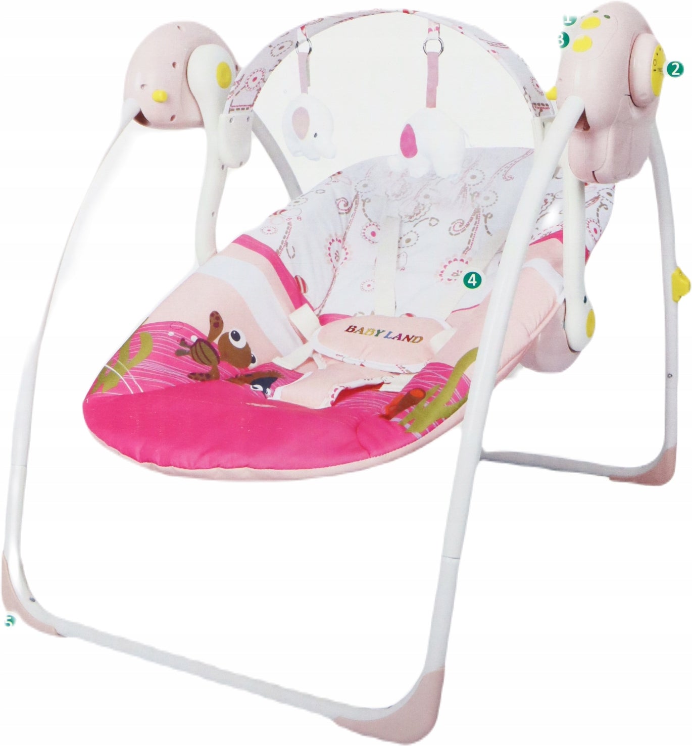 Children's swing lounger portable with melodies 5 modes of operation PINK