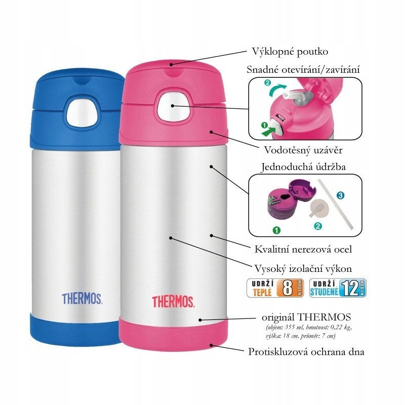 Children's thermos with straw - cat Packaging status original
