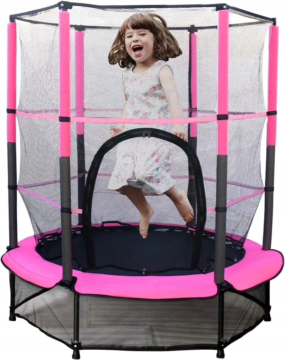 Children's trampoline Maycoly 140 Cm 50 Kg Pink Protective Mesh Folding