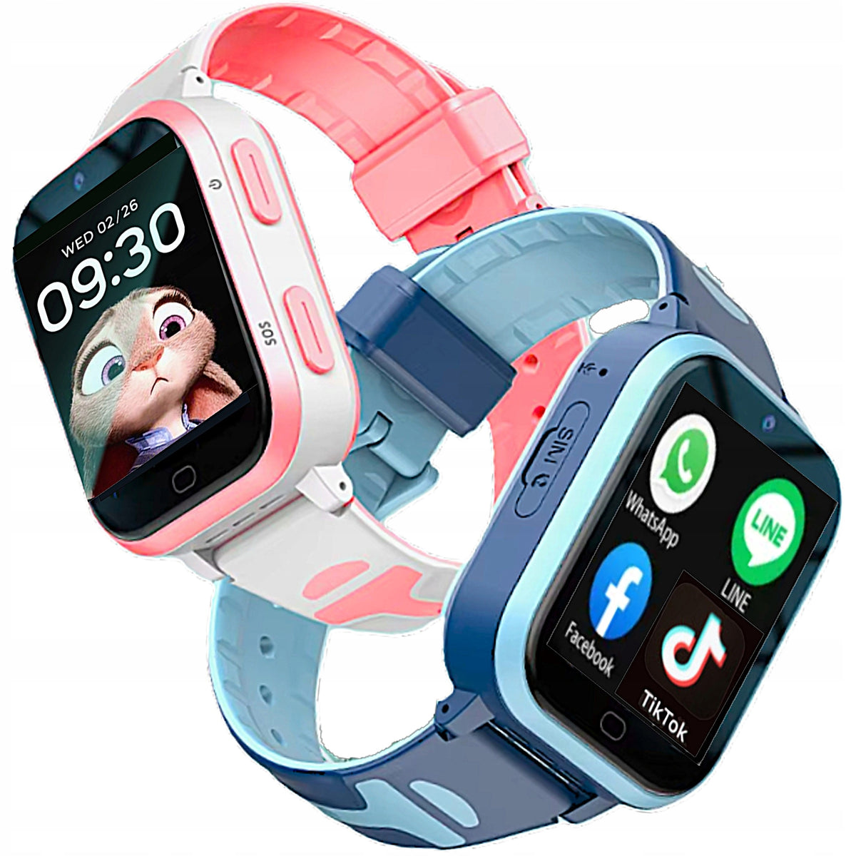 Children's watch GPS LOCATION WhatsApp TikTok Facebook LINE SMS YouTube