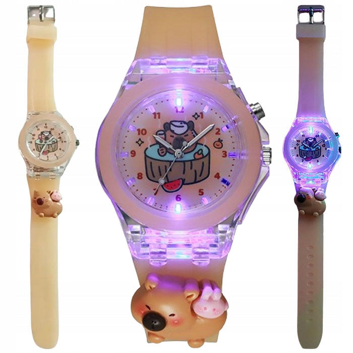 Children's watch KAPIBARA youth fashionable GLOWING with LED capybara