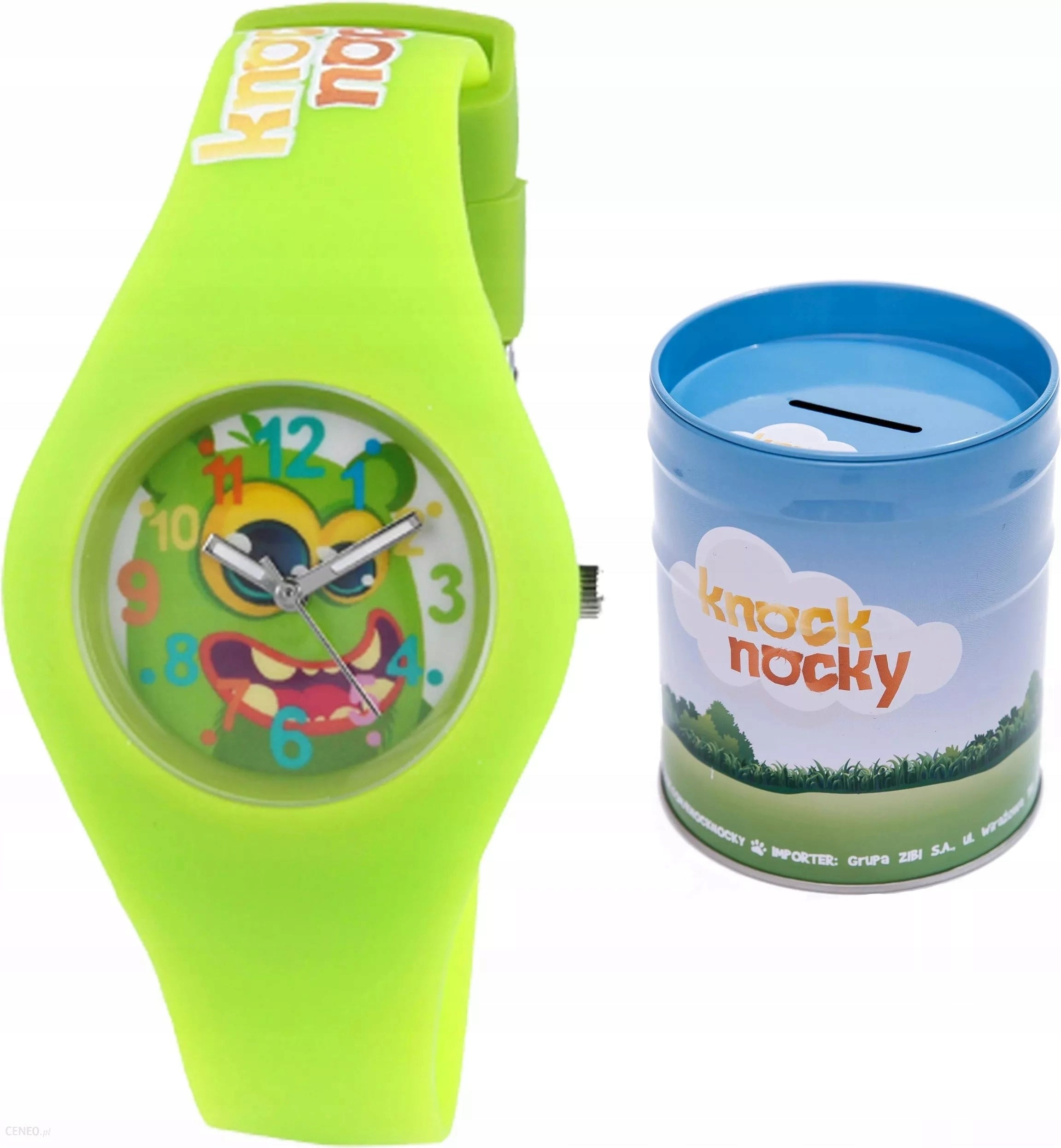 Children's watch KNOCK NOCKY green + piggy bank Batteries included yes