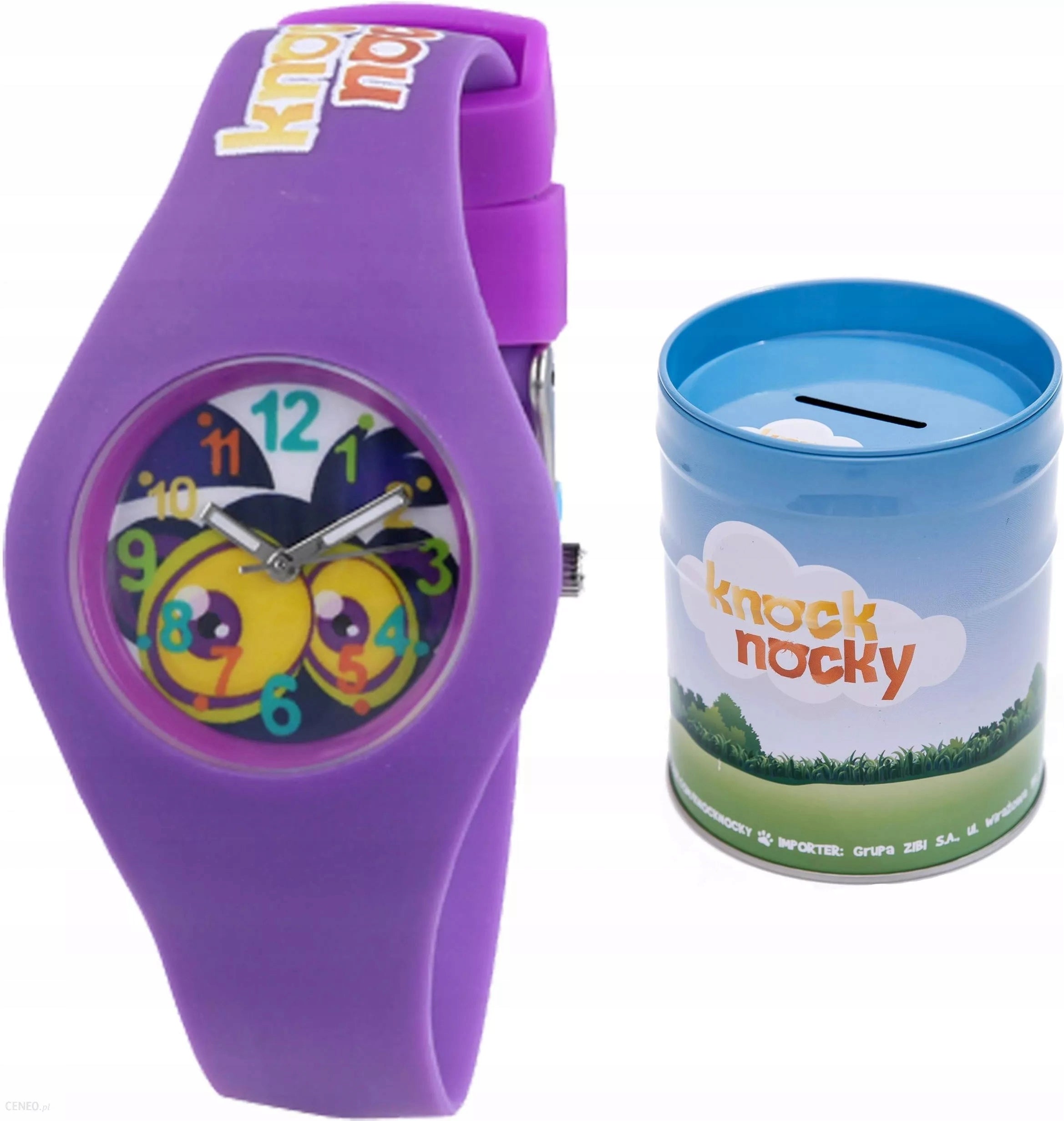 Children's watch KNOCK NOCKY purple + piggy bank Batteries included yes