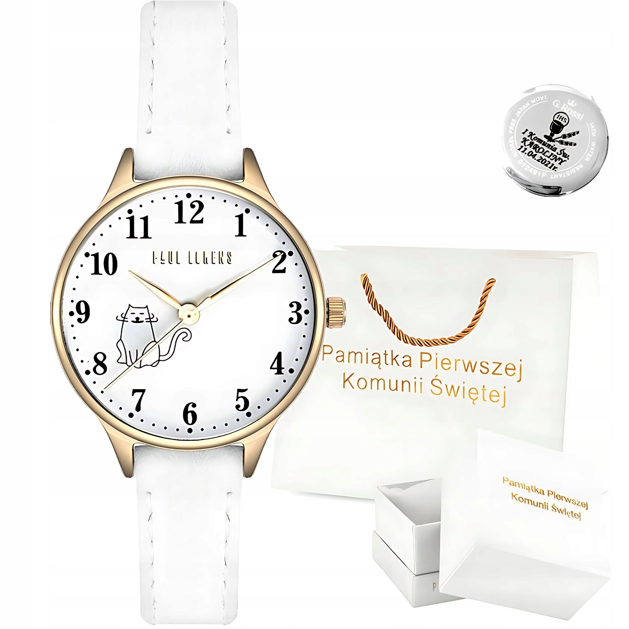 Children's watch Paul Lorens FOR COMMUNION-CATS- communion +ENGRAVING