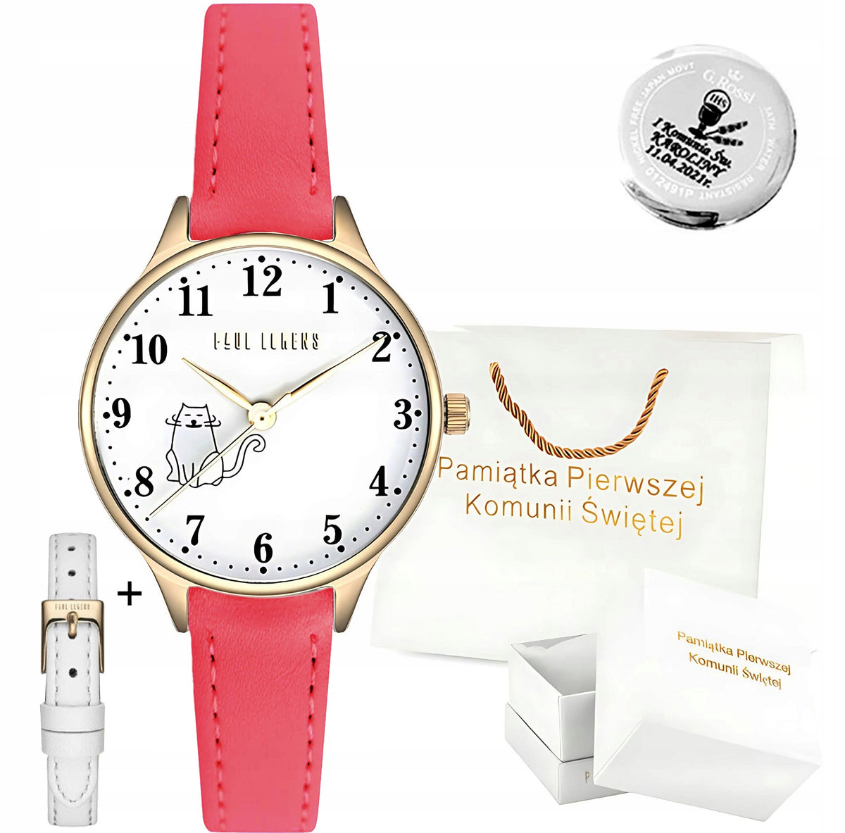 Children's watch Paul Lorens FOR COMMUNION-CATS- communion +ENGRAVING