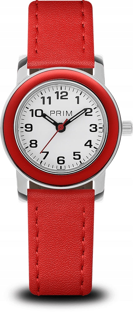 Children's watch Prim Pastelka 2025 red strap white dial