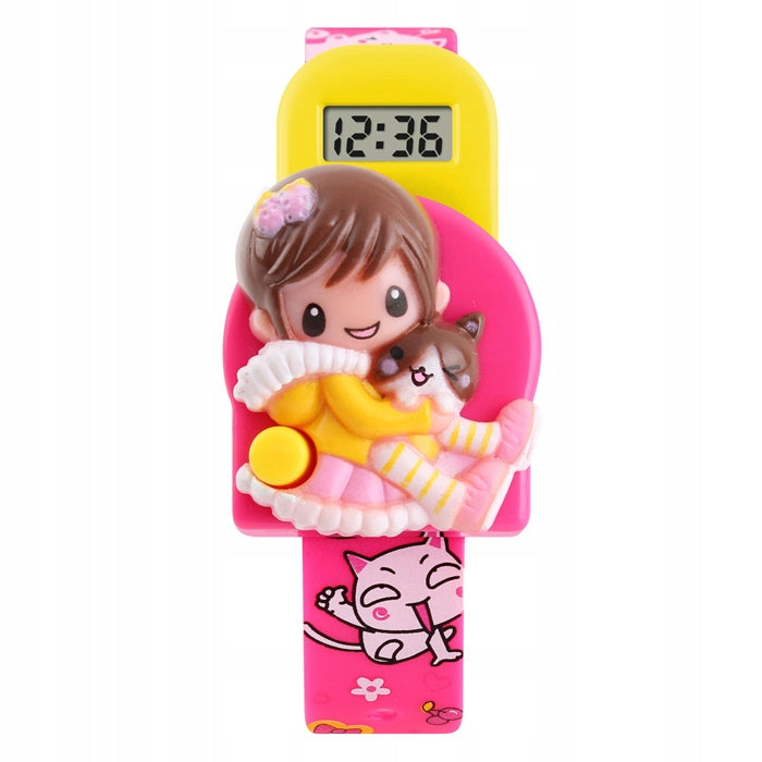 Children's watch / SKMEI / electronic / kitten / pink Brand Skmei