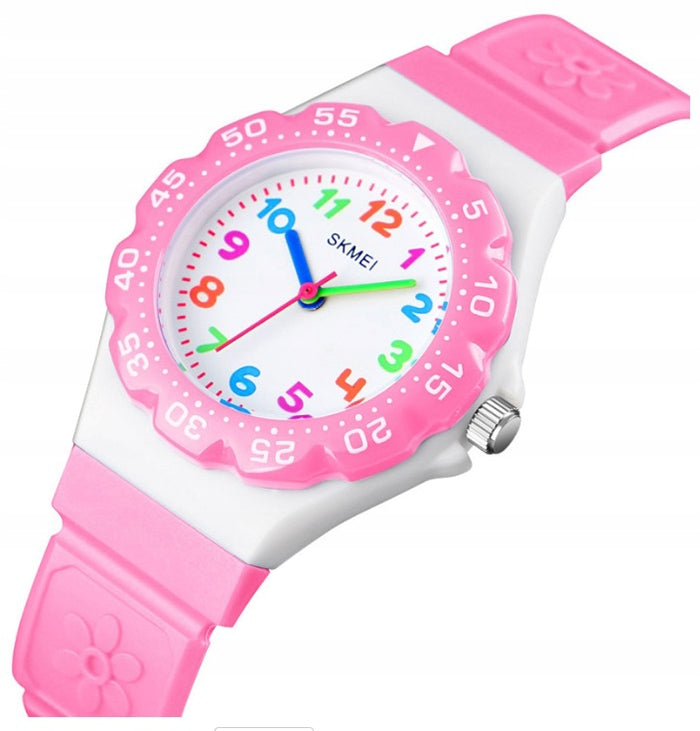 Children's watch SKMEI hand clear dial pink purple Brand Skmei