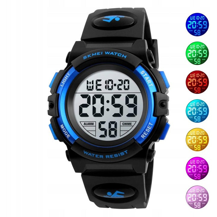 Children's watch SKMEI rubber electronic strap camo many functions Packaging status original