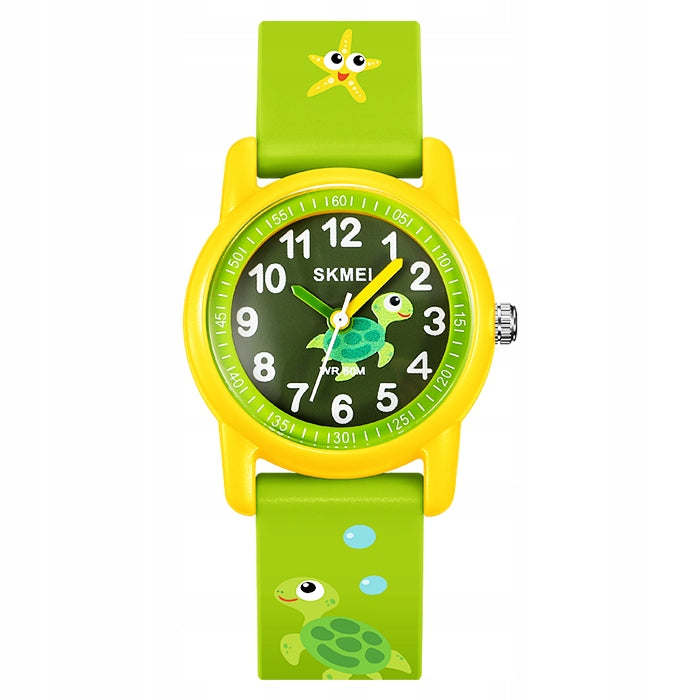 Children's watch hand readable dial colored numbers