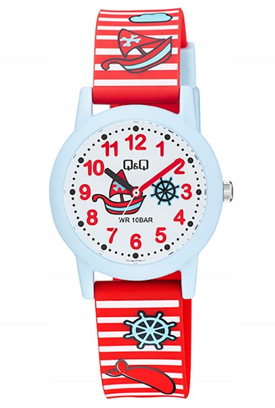 Children's watch on strap Q&Q with numbers Waterproof WR100 for gift
