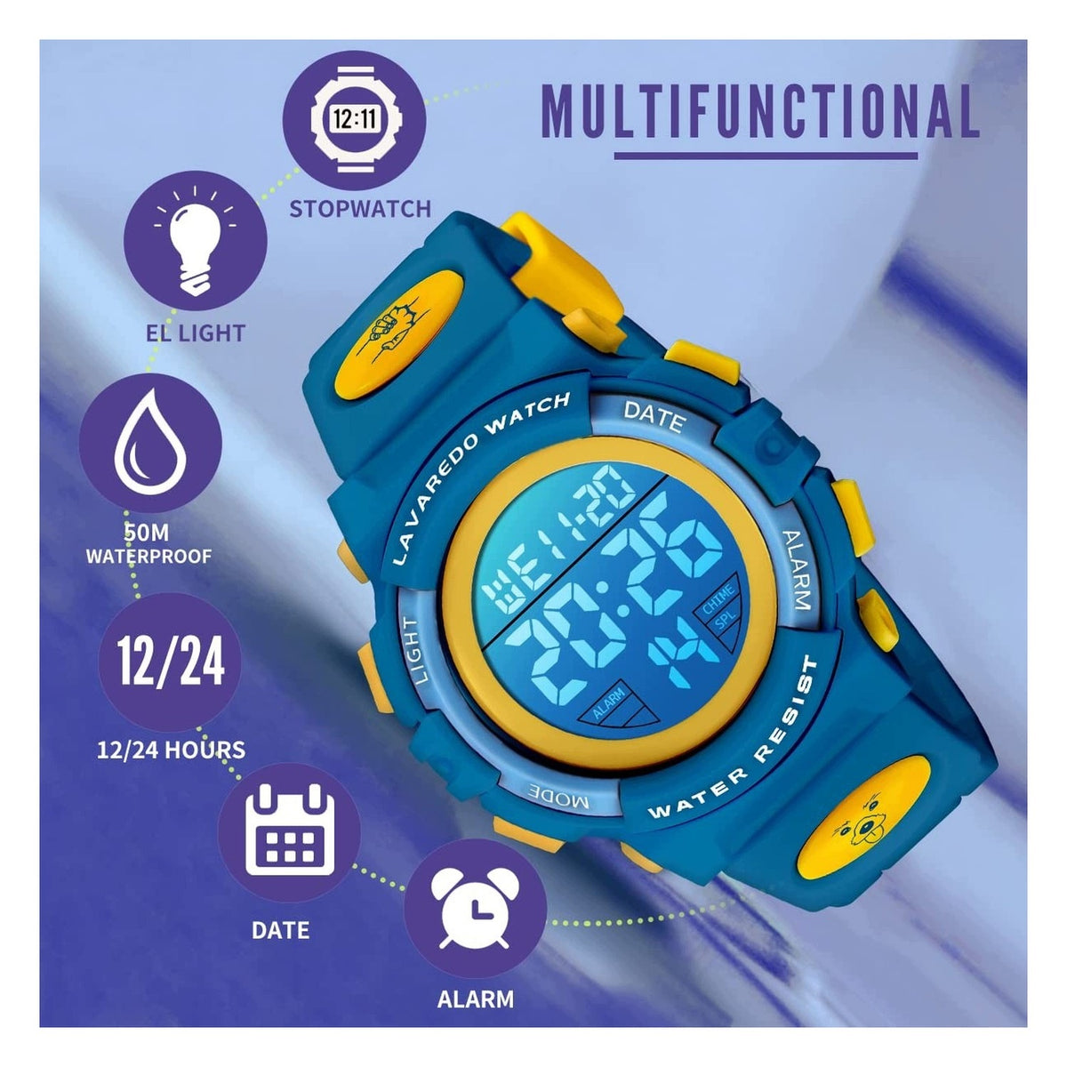 Children's watch - waterproof sports watch with alarm and stopwatch Kind analog