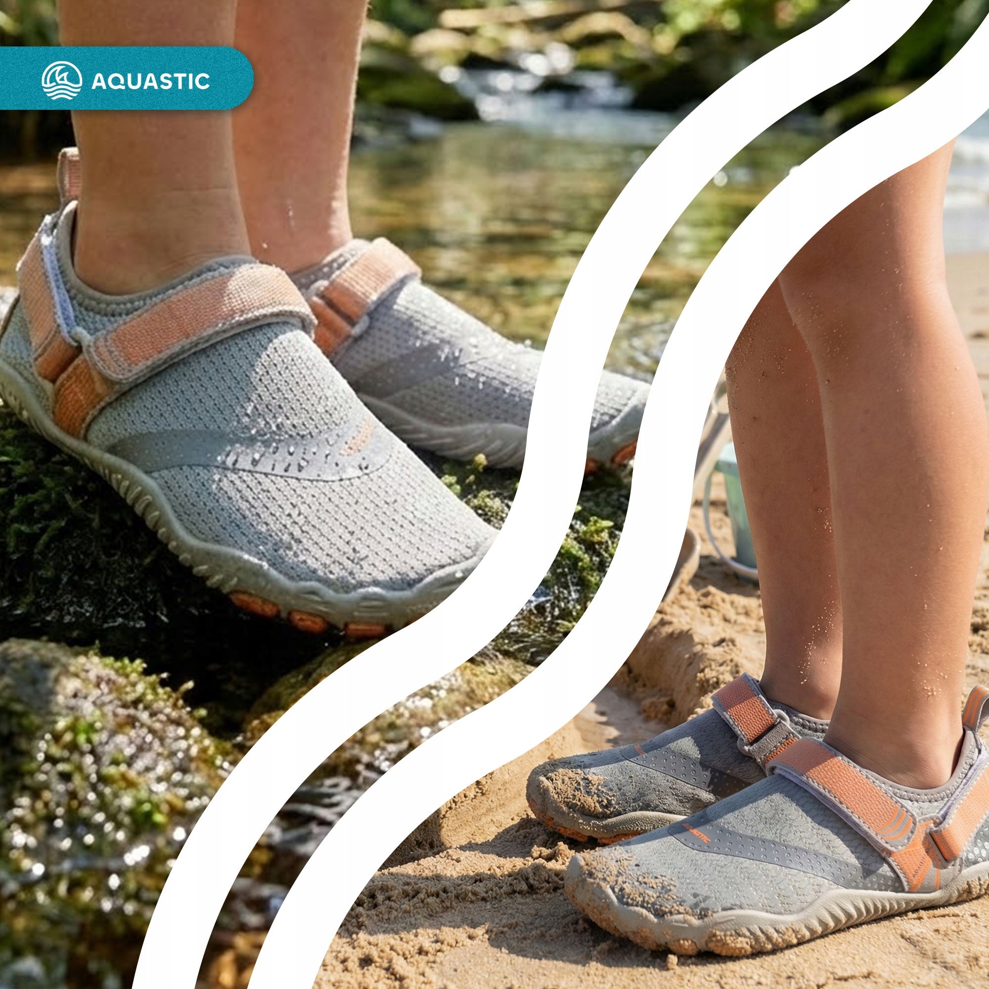 Children's water shoes AQUASTIC Aqua WS083 grey 34 EU Gender unisex product