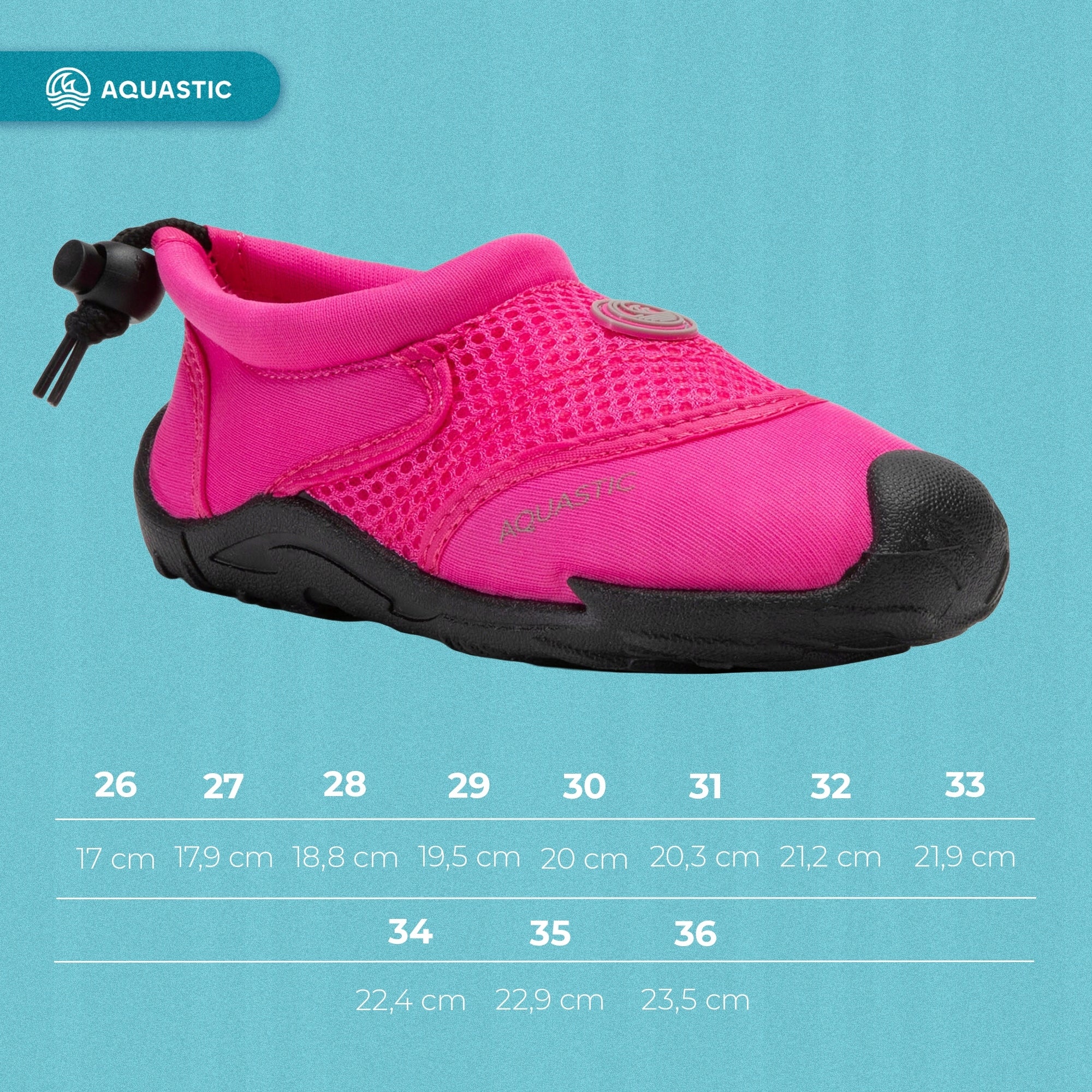 Children's water shoes AQUASTIC Kea pink 32 FOR BEACH ECHINACEA STONES Brand Aquastic