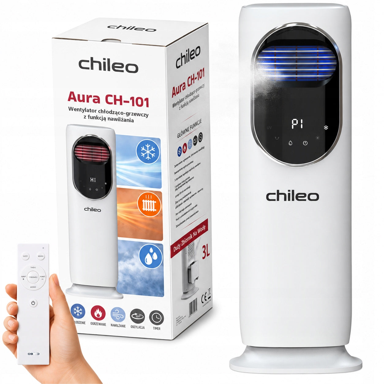 Chileo Column Fan 4in1 Room Windmill + Humidification Heating Remote Control