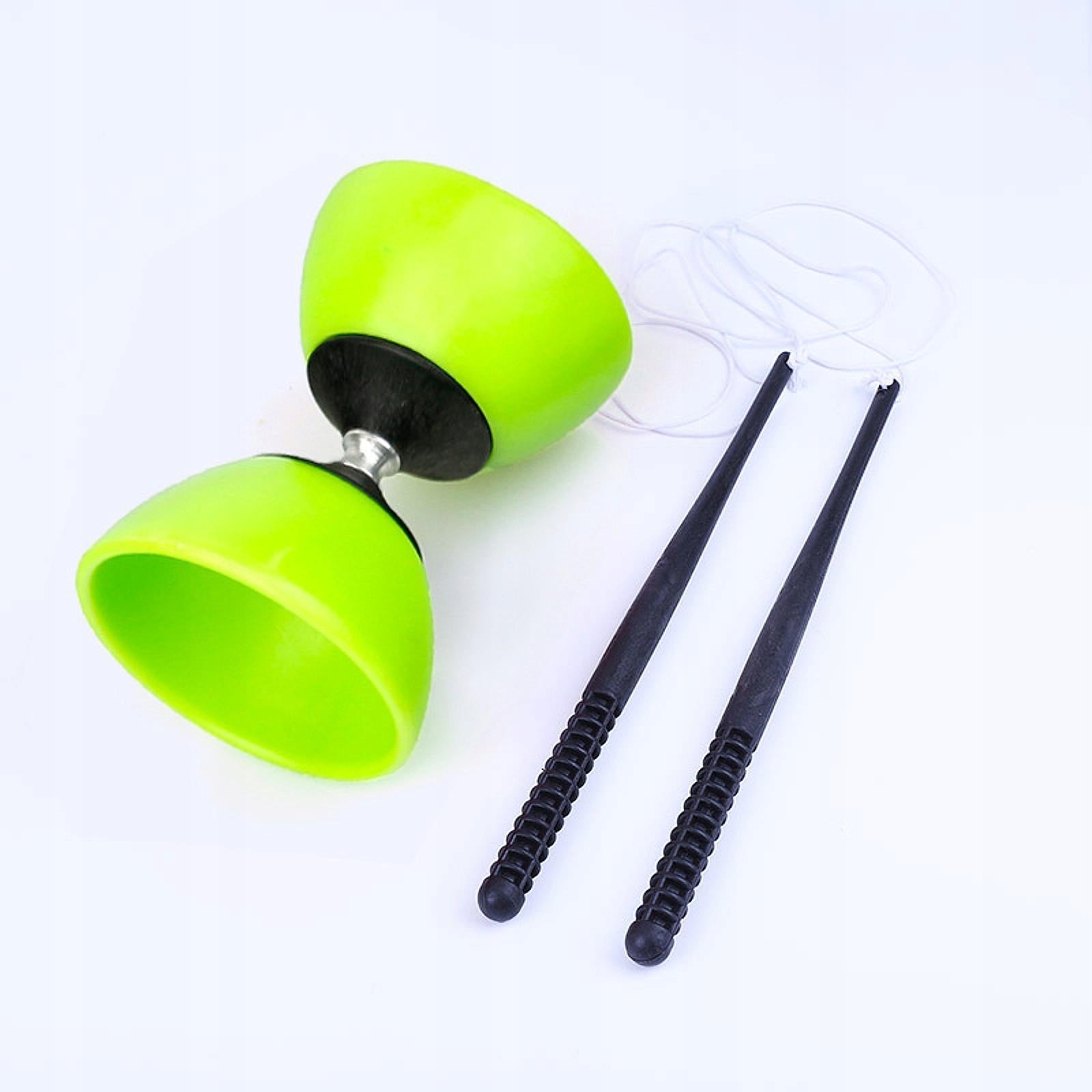 Chinese Yoyo Diabolo Set with Diabolo Sticks and String Lightweight Green S Diameter 1.1 mm
