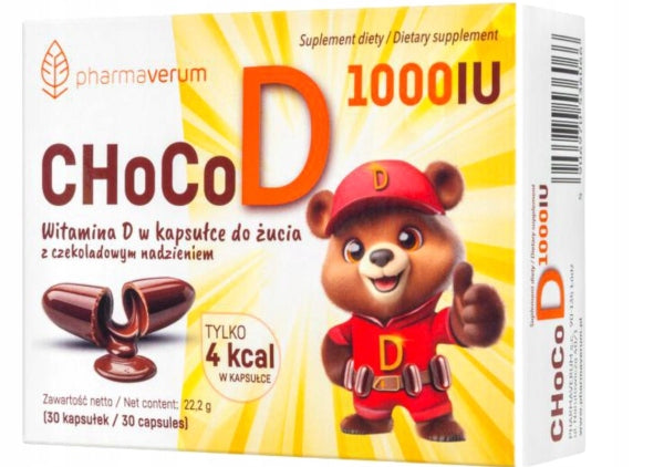 ChocoD 1000 IU Chewable Capsules with Chocolate Filling 30 Capsules
