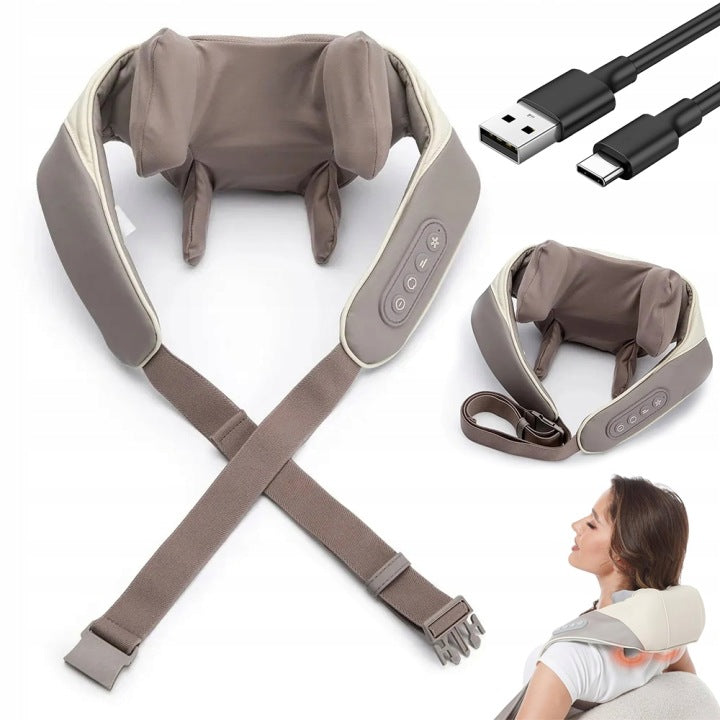 Christmas Gift: Shiatsu Wireless Neck Massager with Heating