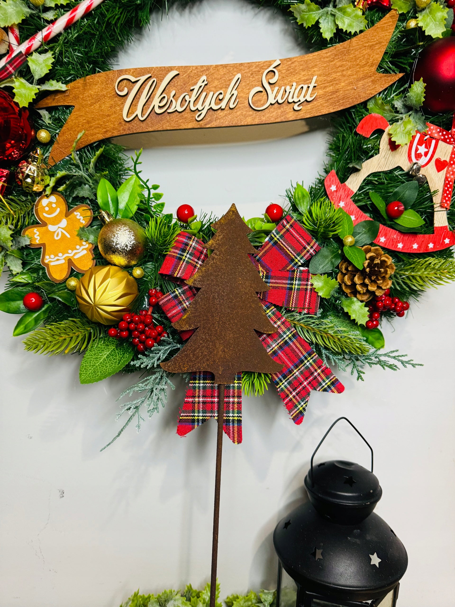 Christmas tree decoration metal pot Christmas wreath gift 40 cm led Manufacturer LUCK DESIGN