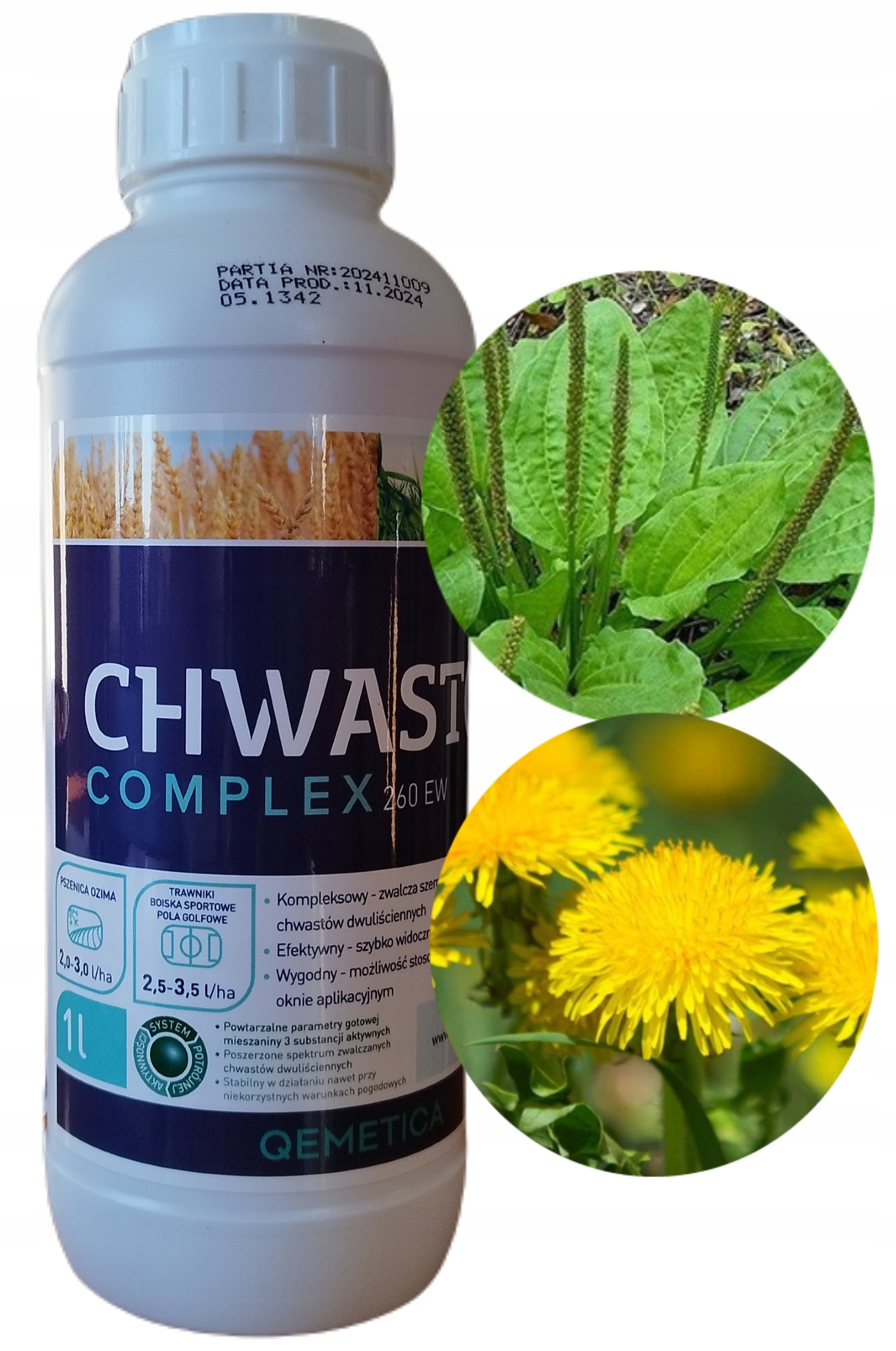 Chwastox Complex 260 EW 1L weed killer for weeds on lawns pitches Manufacturer code chwsaty w trawniku