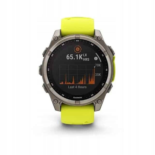 Chytré Hodinky Garmin Fenix 47 mm žluté, gumový řemínek, vodotěsné, Model Fenix