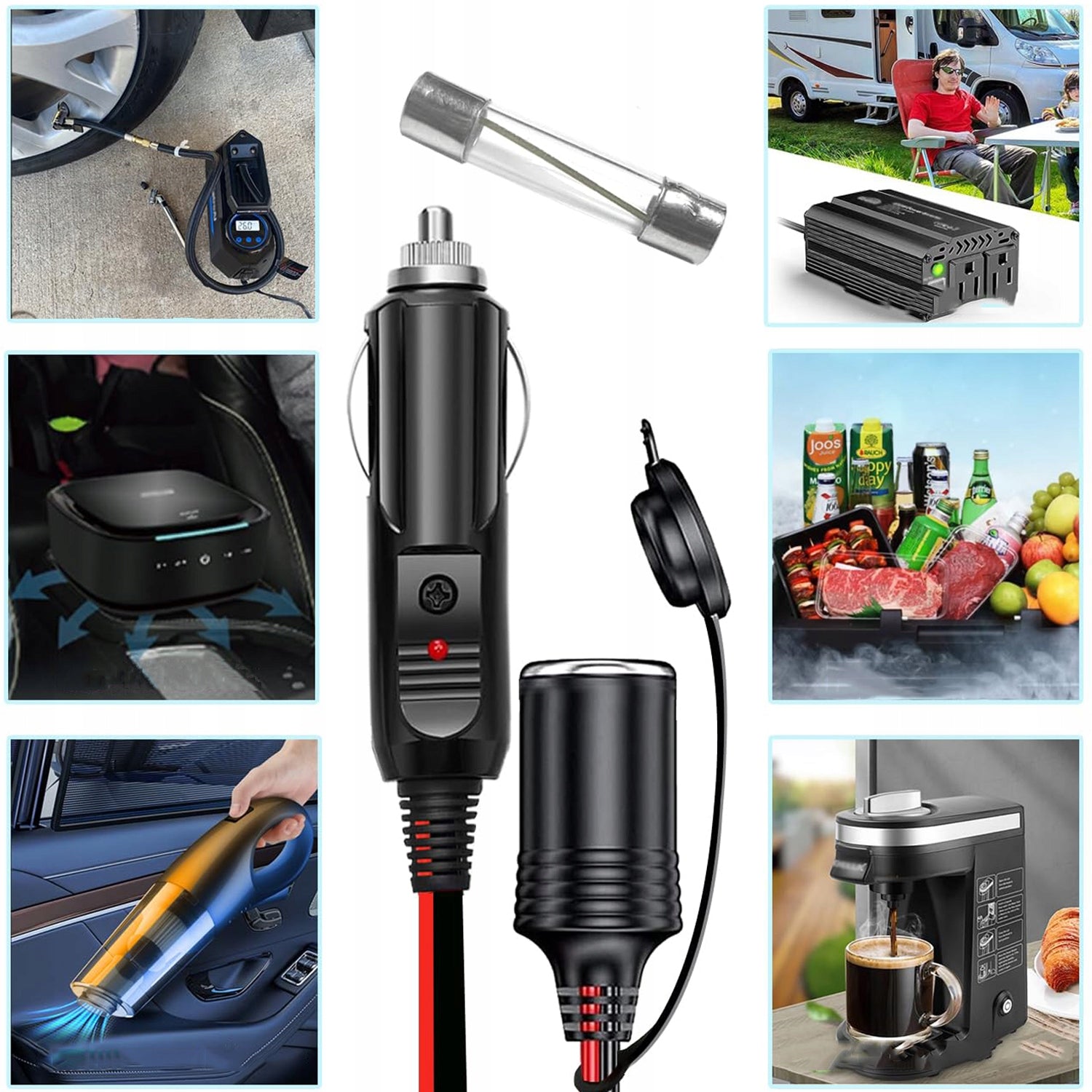 Cigarette lighter socket extension cable 400 cm. STRONG 15A Plug Socket 16 AWG Copper EAN (GTIN) 6977118665114