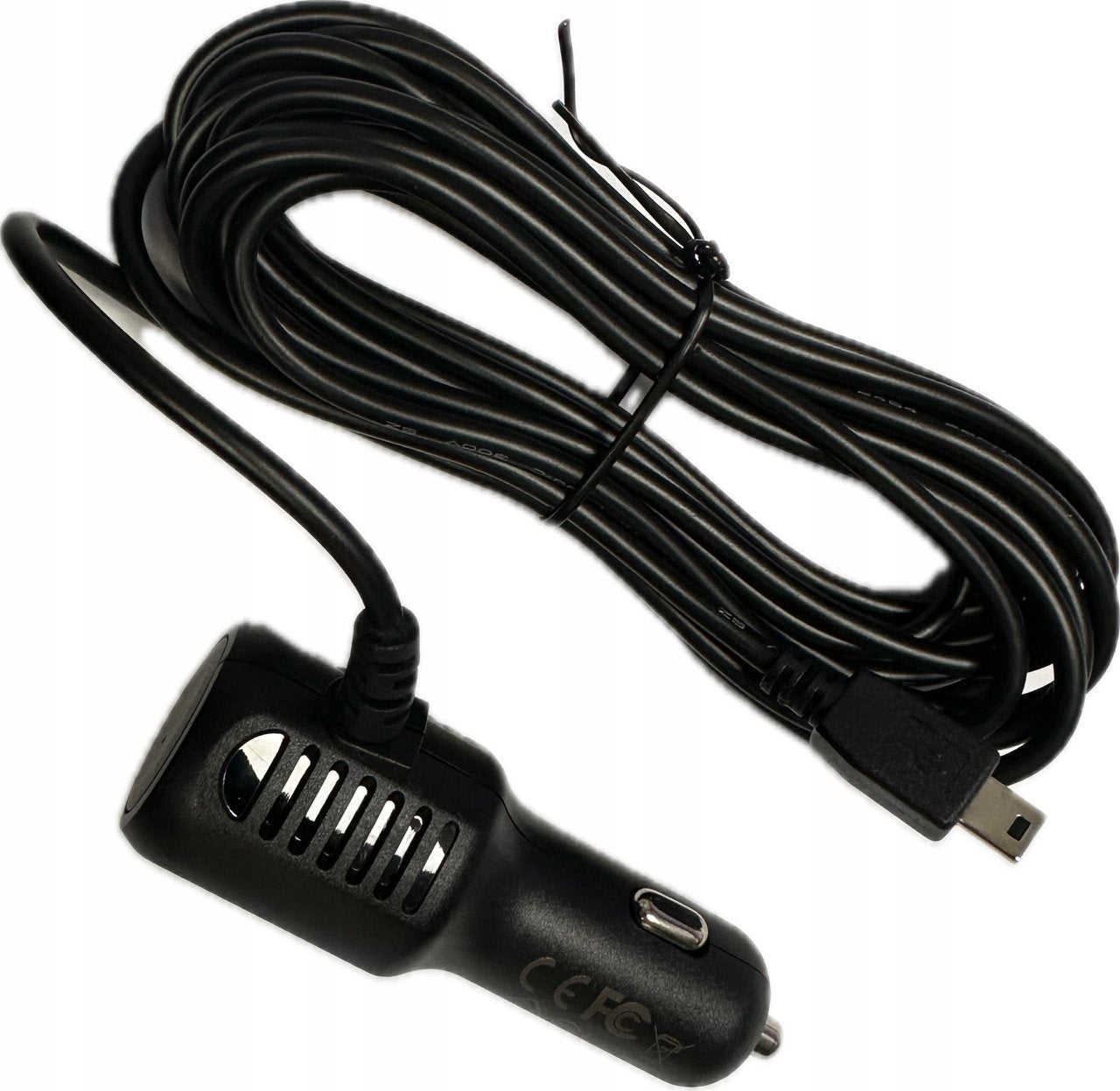 Cigarette lighter socket power supply with Mini USB, 2A, with straight tip