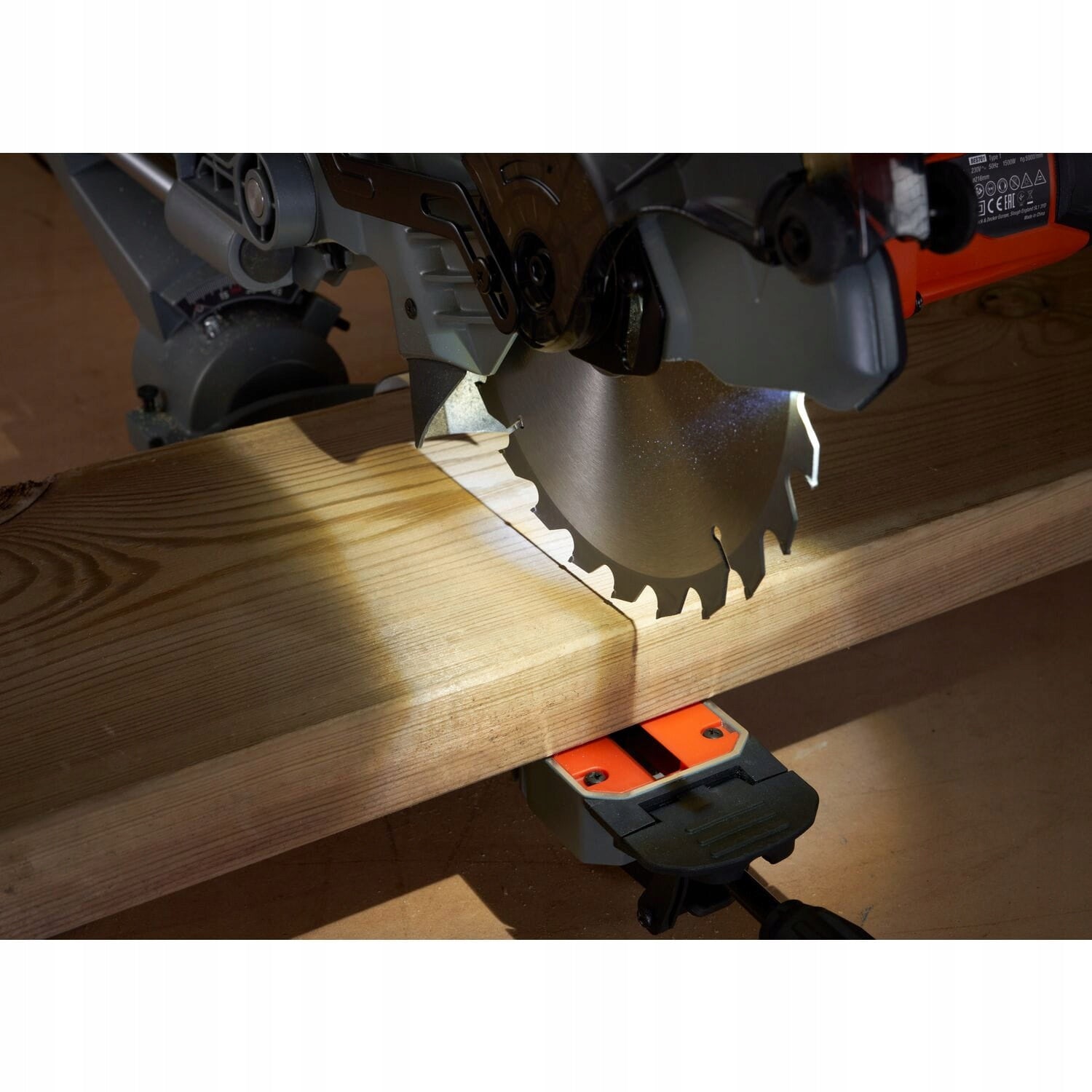 Circular saw, miter, 216/30mm, 1500W Black+Decker BES701-QS Power supply mains