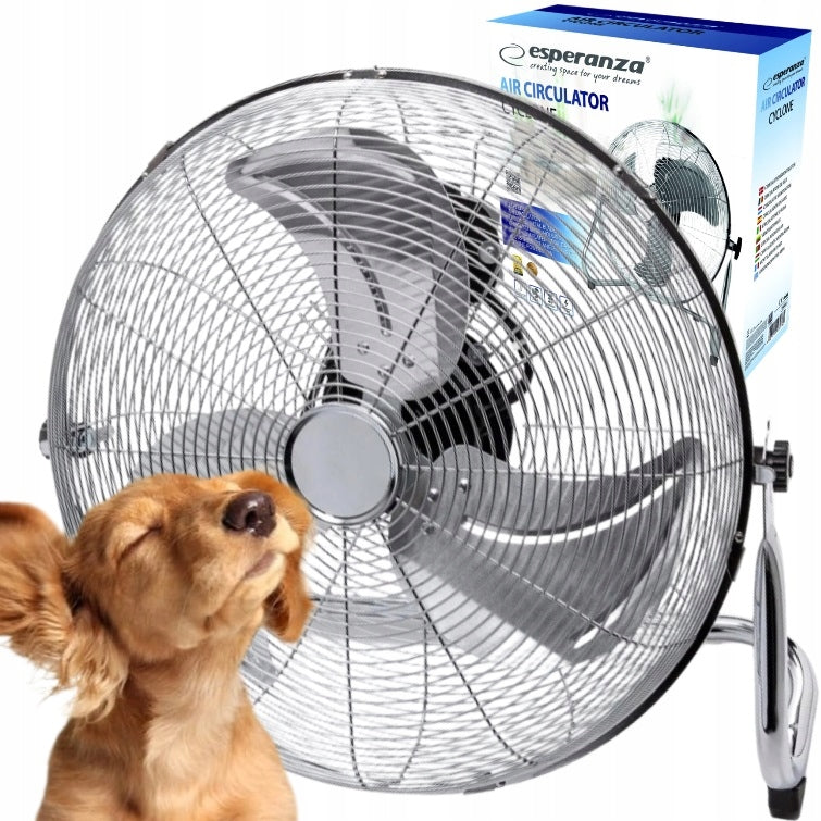 Circulator floor fan 110W 50cm chrome metal Esperanza EHF006