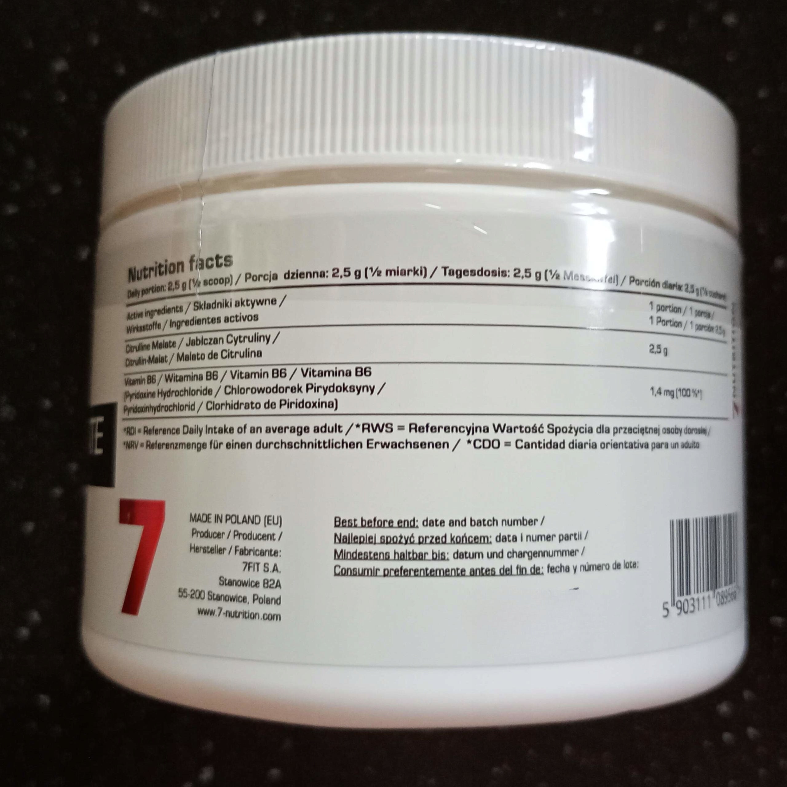 Citrulline 500g Citrulline Malate + Vitamin B6 Pyridoxine 2x250g Medical device no