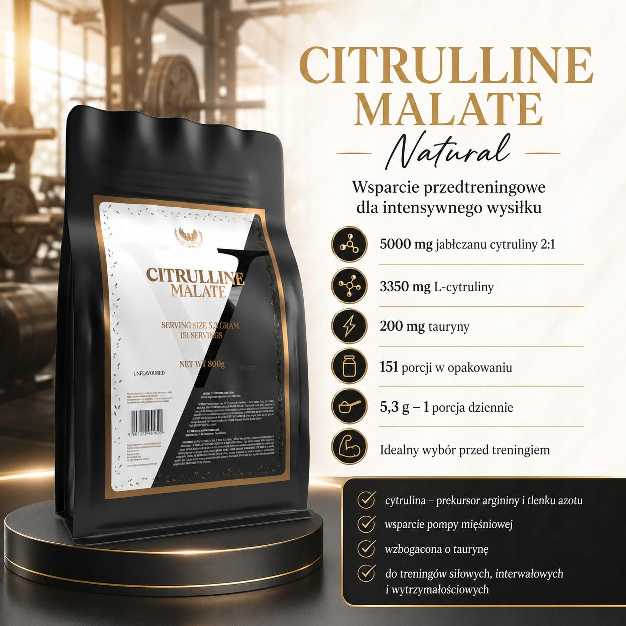 Citrulline 800g Citrulline Malate Citrulline Pump Strength Victorious Packaging status original