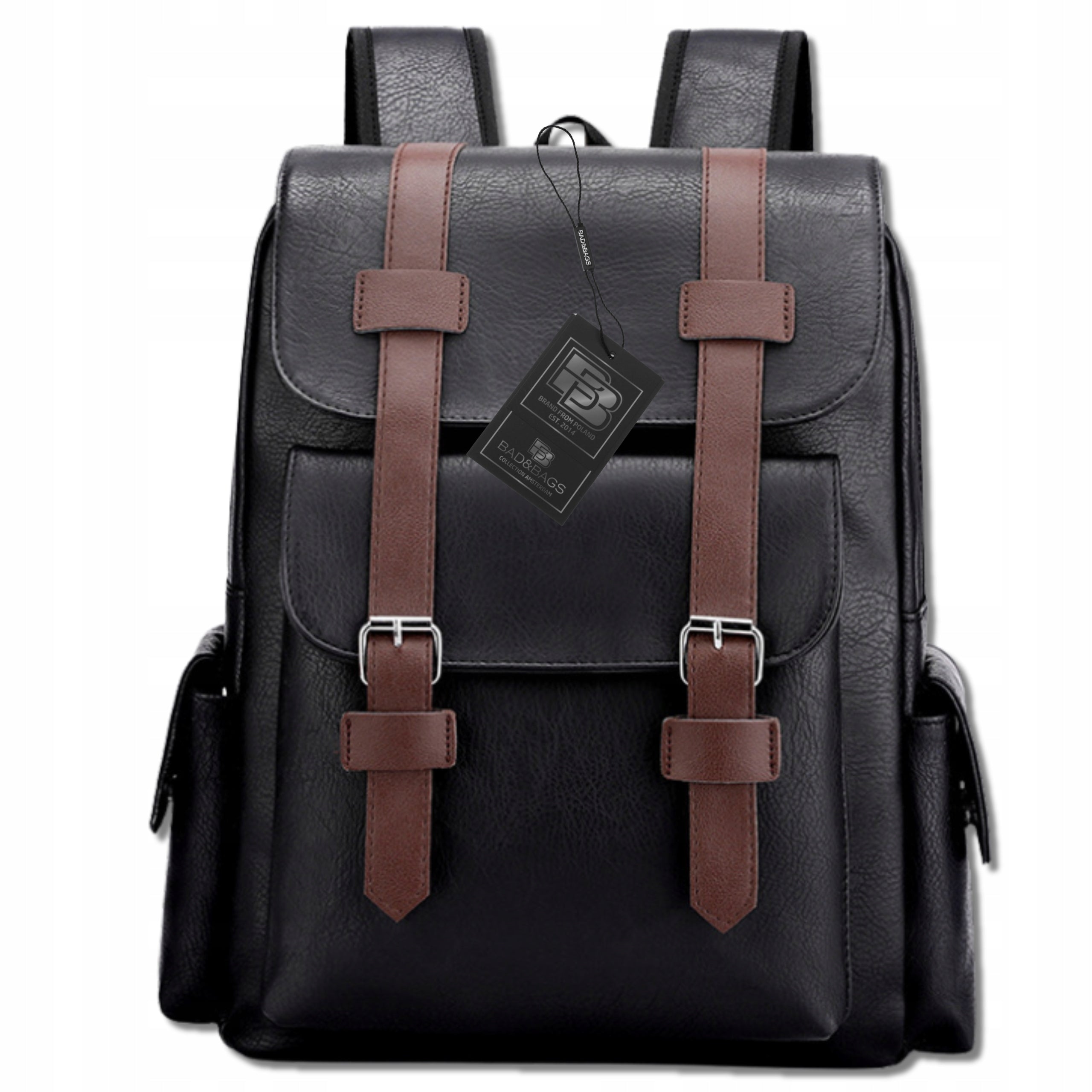 City Backpack Black For Airplane Travel Luggage Hand Luggage Spacious Leather Gender unisex