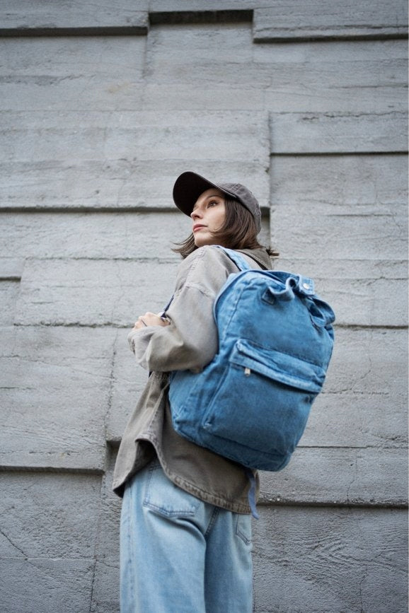 City Backpack Denim Lover - Denim roomy for shopping large Blue Kind city