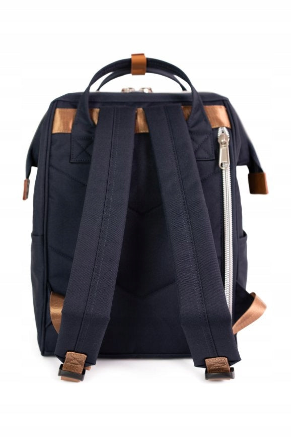 City Backpack Himawari Pale M - roomy multifunctional USB Navy Blue Brand Himawari