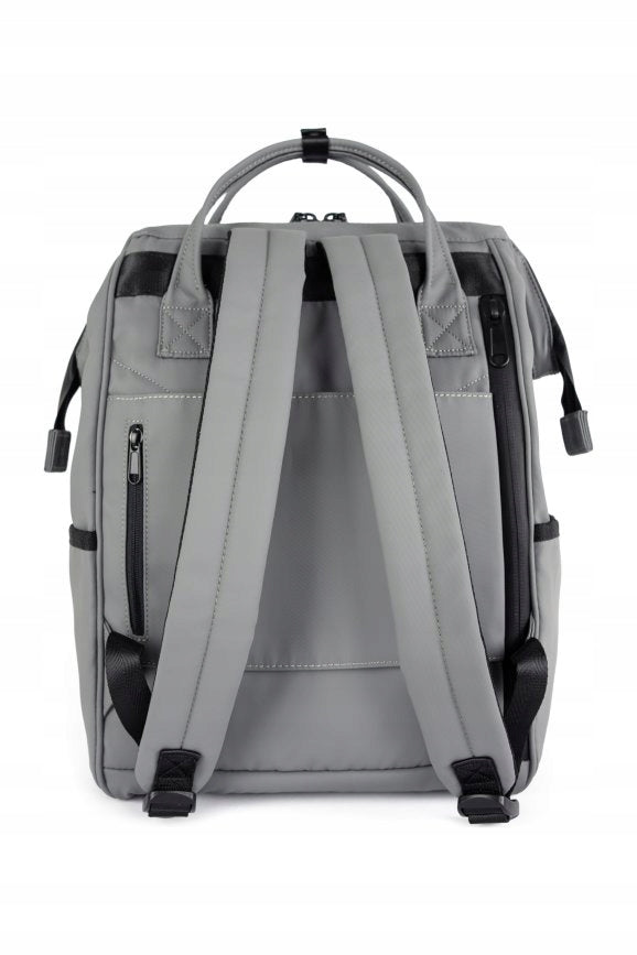 City Backpack Himawari Passager XL - roomy waterproof large USB Grey Brand Himawari