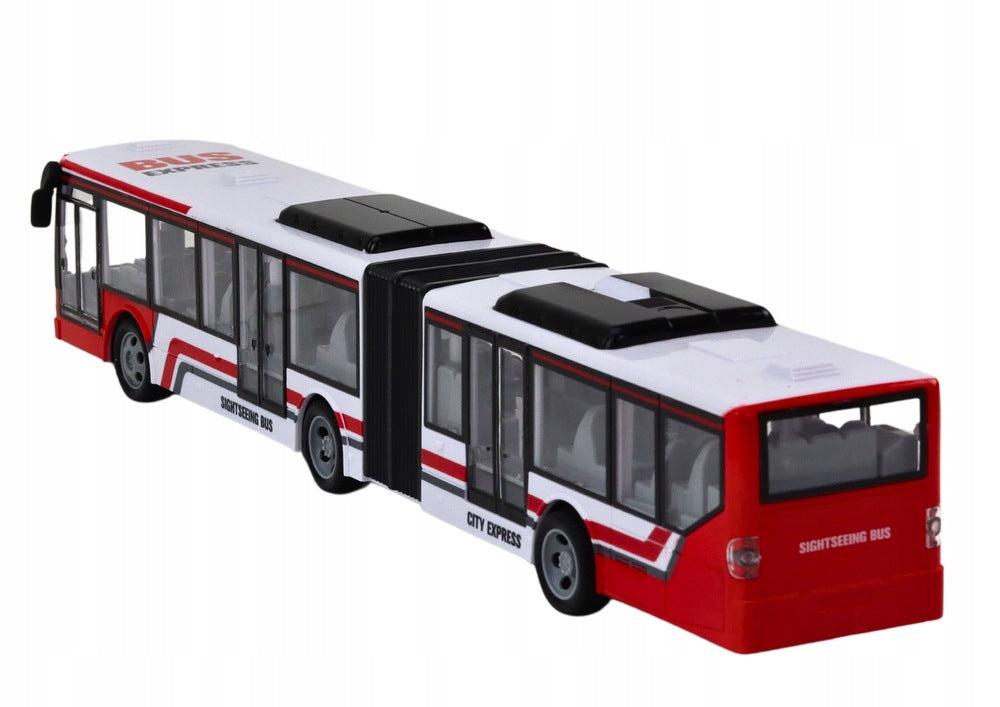 City Bus Remote Controlled RC Red and White Material plastic