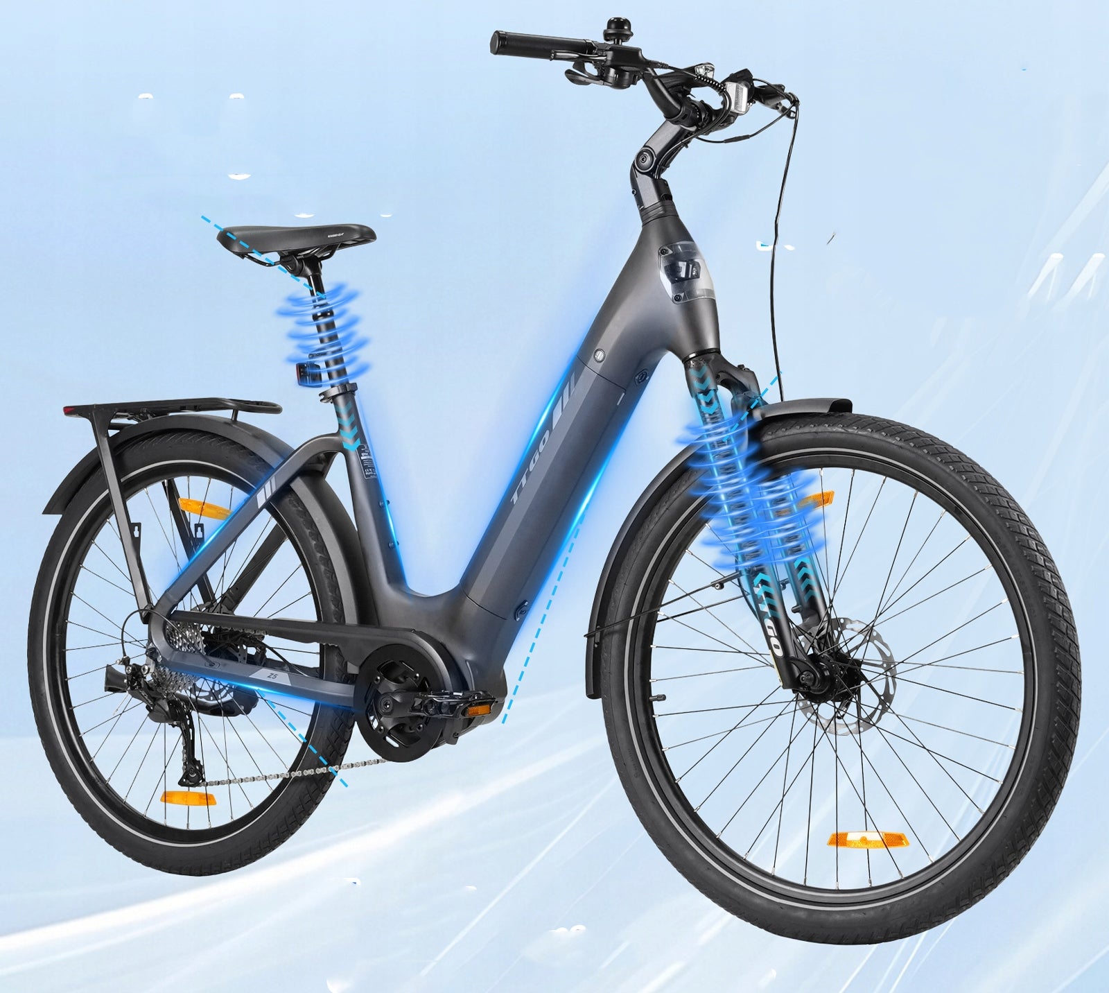 City Electric Bike TTGO Z5 250W 18Ah 130HP Mid-Mount Motor 27.5" Maximum rated power electric bike (under 250W)
