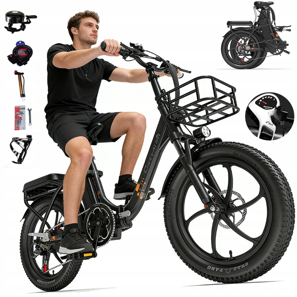 City Electric Bike for Adults Cheevalry C20PRO 48V20AH 150KM 20'' Foldability partially assembled, calibrated