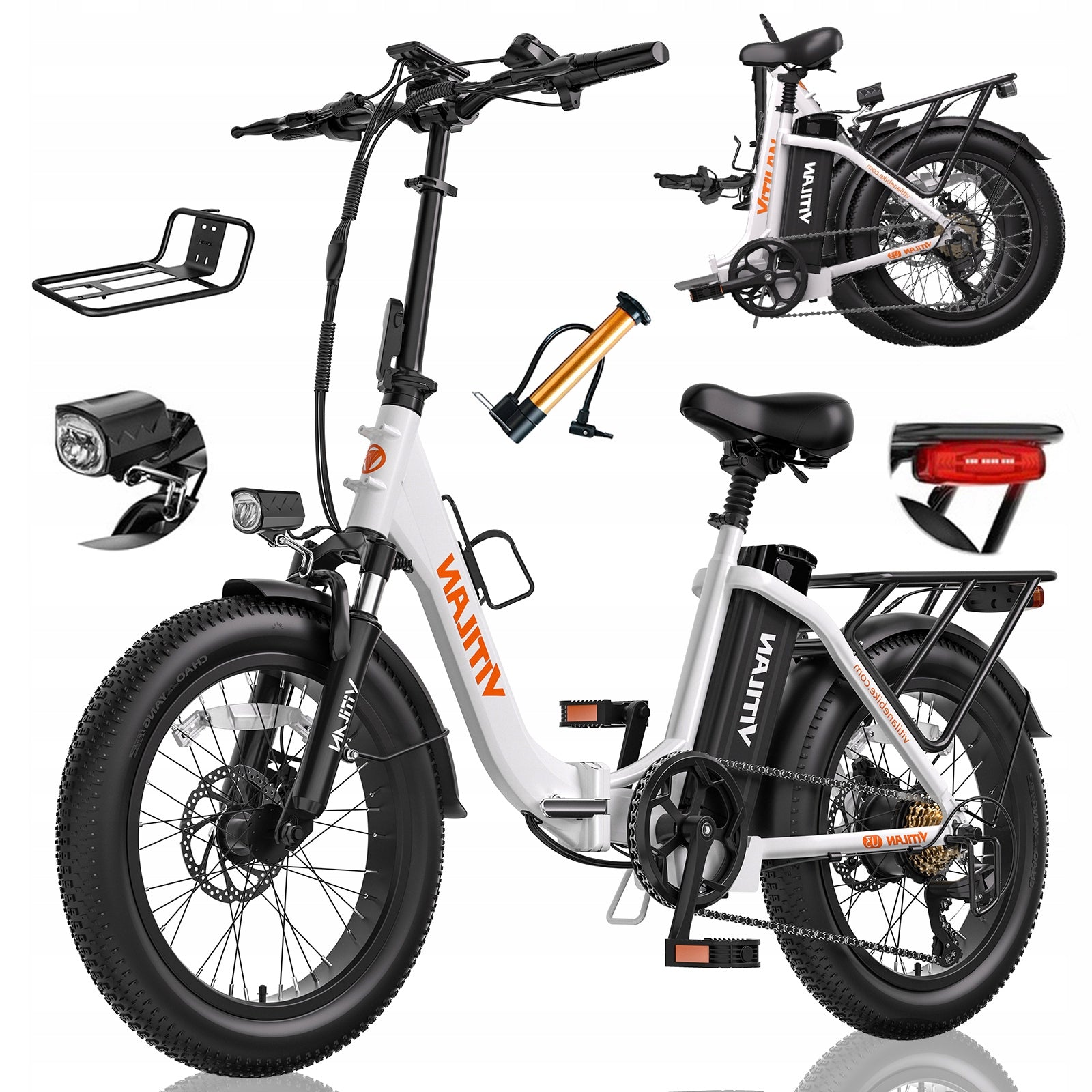 City Electric Vehicles VITILAN U3 1056W 48V 13AH 45KM/H 20” Thick Tire Manufacturer code Miasto pojazdy elektryczne VITILAN U3