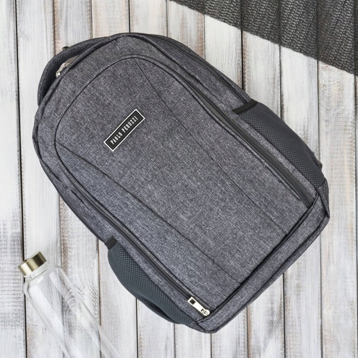 City Laptop School Backpack for Work Women's Waterproof Grey Brand Paolo Peruzzi