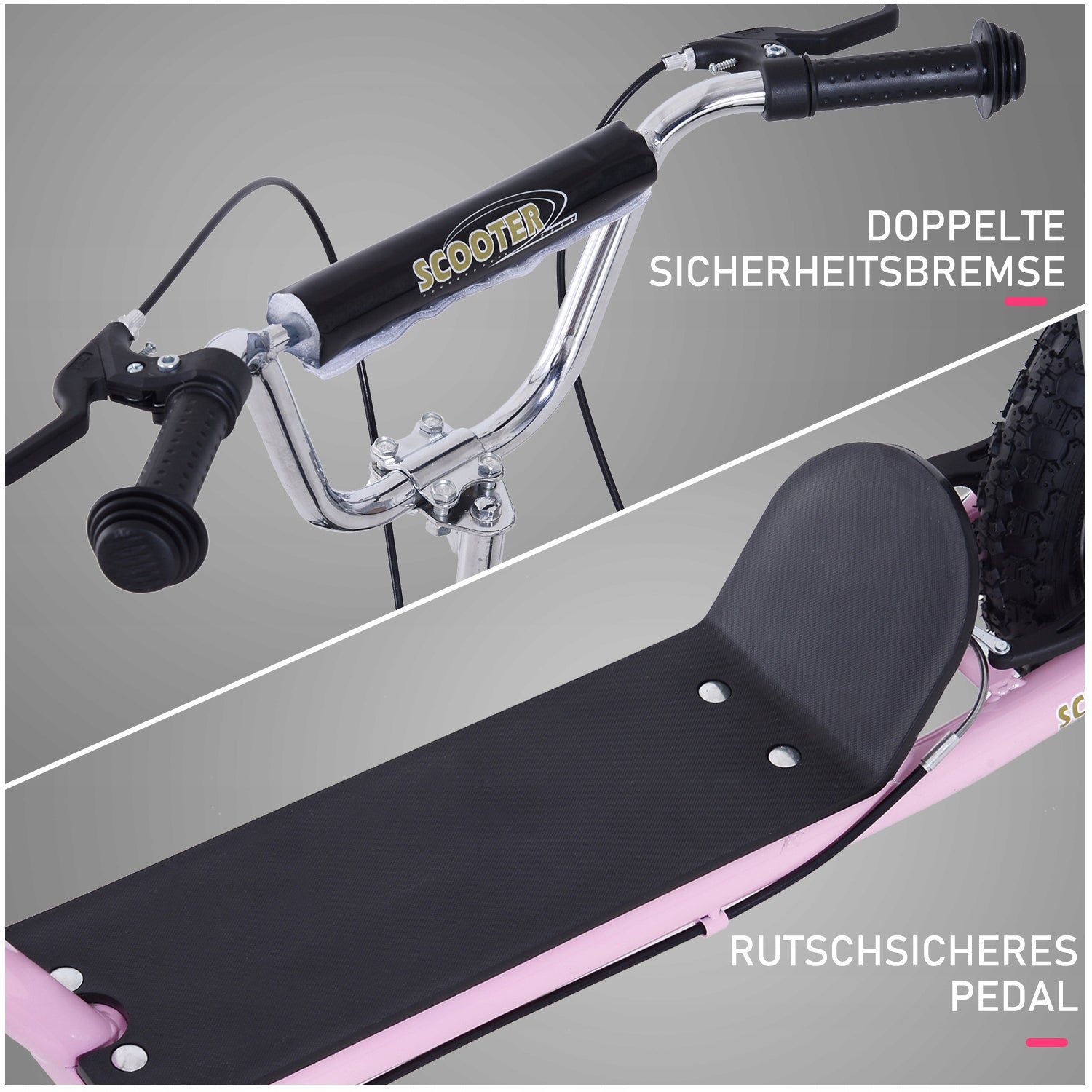 City Scooter for Children from 5 years to 100 kg Pumped Wheels 16 inches Roses Kind two-wheeled