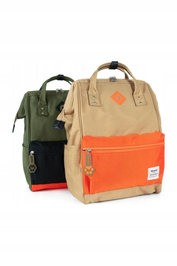 City backpack Himawari Kitten M - multifunctional roomy USB Light brown Brand Himawari