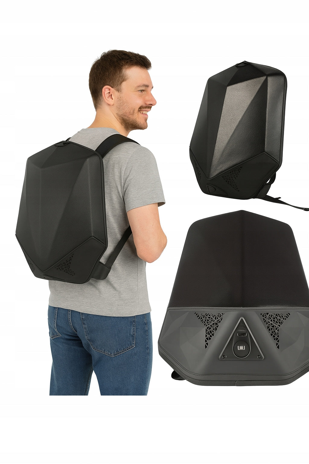 City backpack T-MBAG-02 with Bluetooth speakers and powerbank 5000mAh