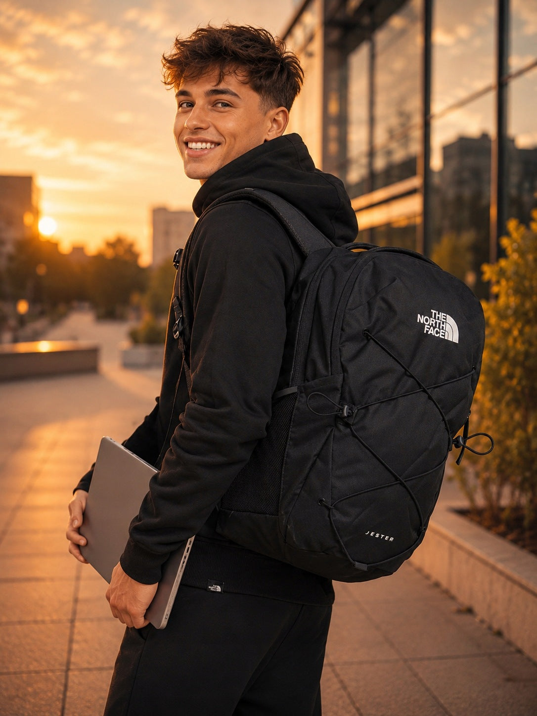 City backpack The North Face Jester 28L school laptop 16 black Brand The North Face