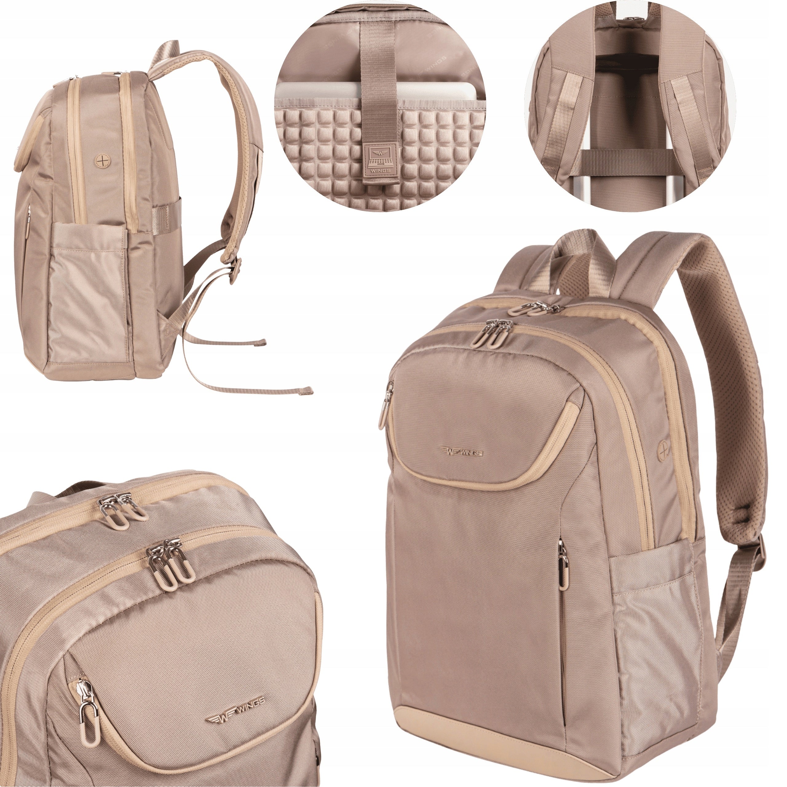 City backpack WINGS travel carry-on luggage roomy light school
