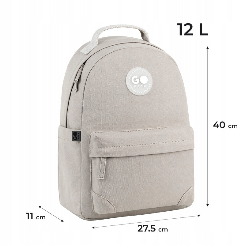 City backpack for teenagers beige single compartment school backpack GoPack Manufacturer code GO26-147M-4