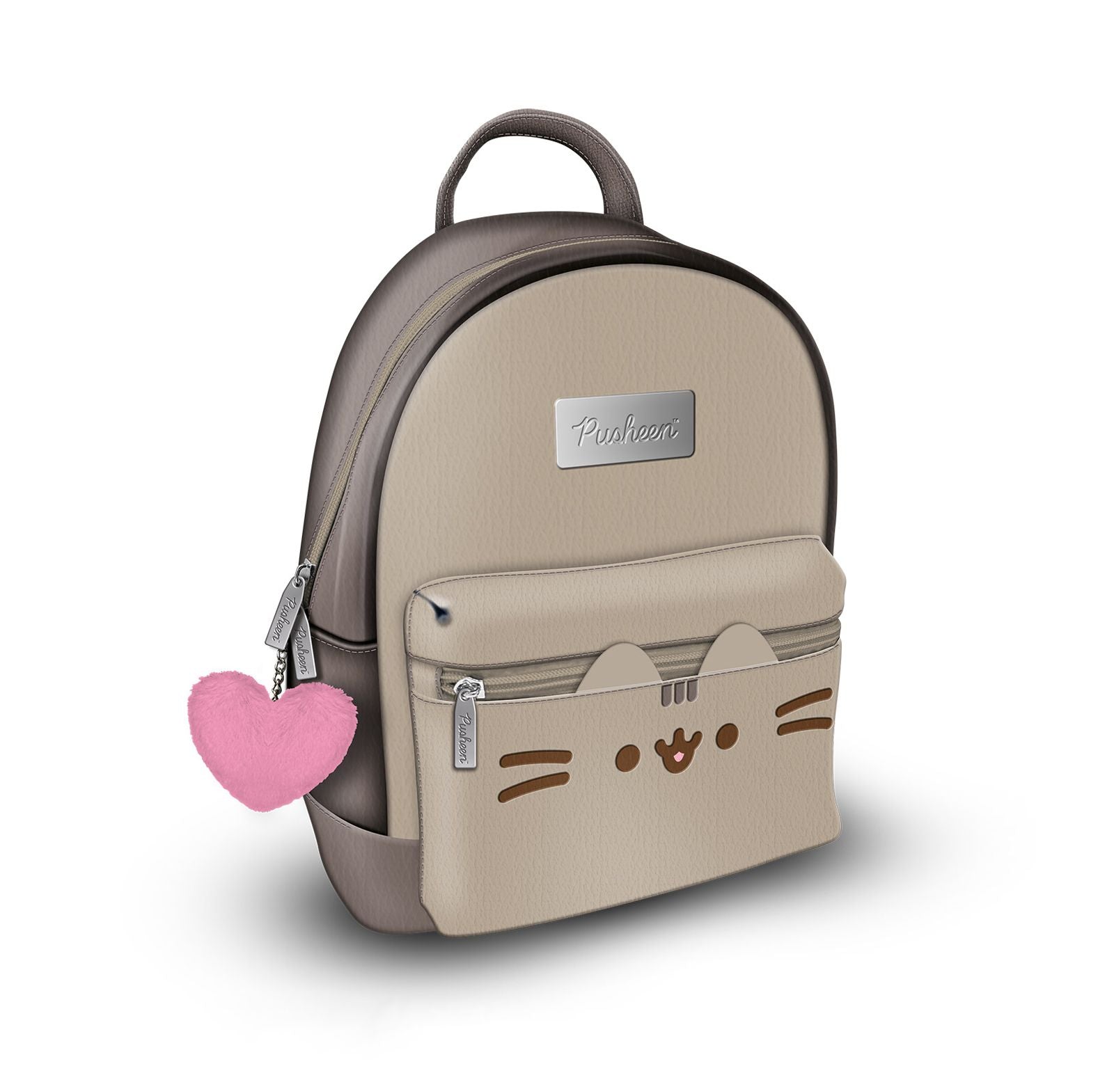 City backpack small Pusheen Face for girls with plush pendant