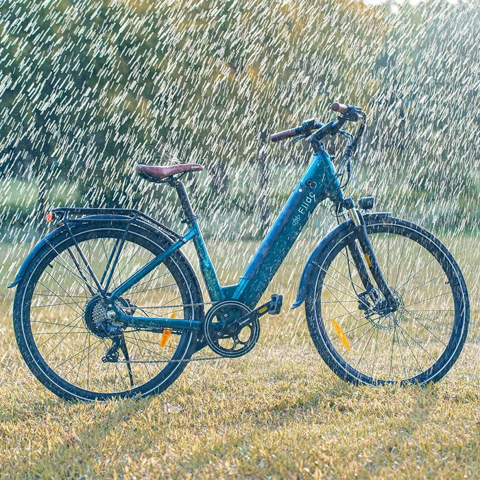 City electric bike FIIDO C11 PRO Emerald Blue PL + wheel lock Manufacturer code C11 Pro z blokadą