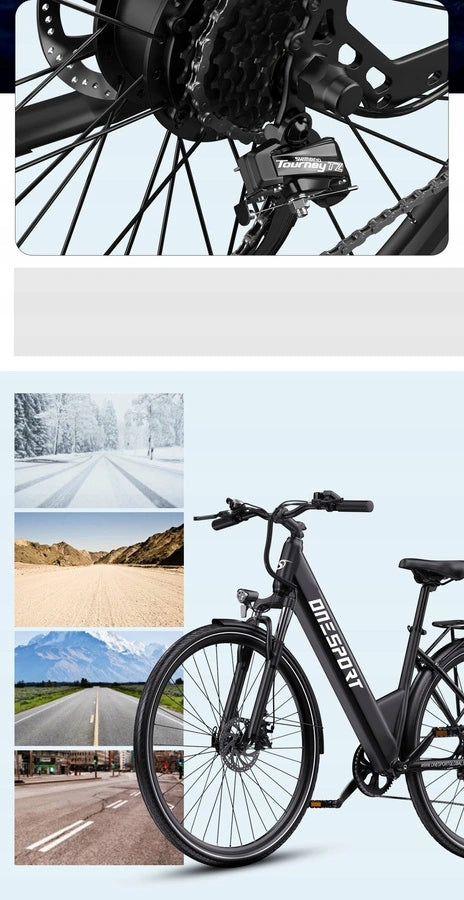 City electric bike ONESPORT OT12 White universal size Model OT12 36V 13Ah 250W Rower elektryczny